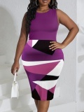 LW Plus Size Patchwork Printed Regular Dress