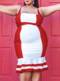 LW Plus Size Striped Patchwork Cami Dress