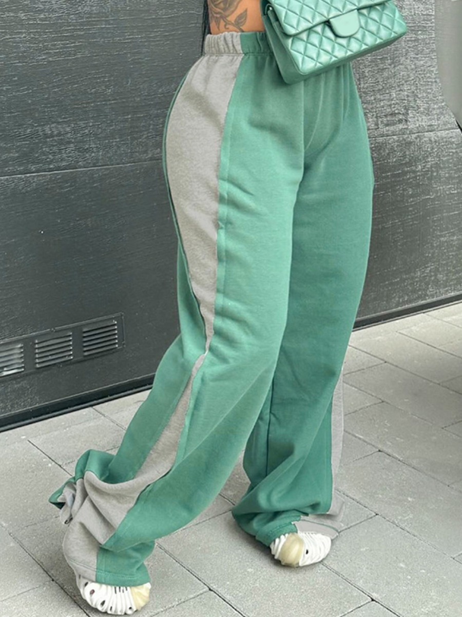 LW High Waist Patchwork Loose Sweatpants
