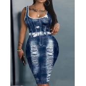 LW Plus Size Imitation Denim Bodycon Cami Dress