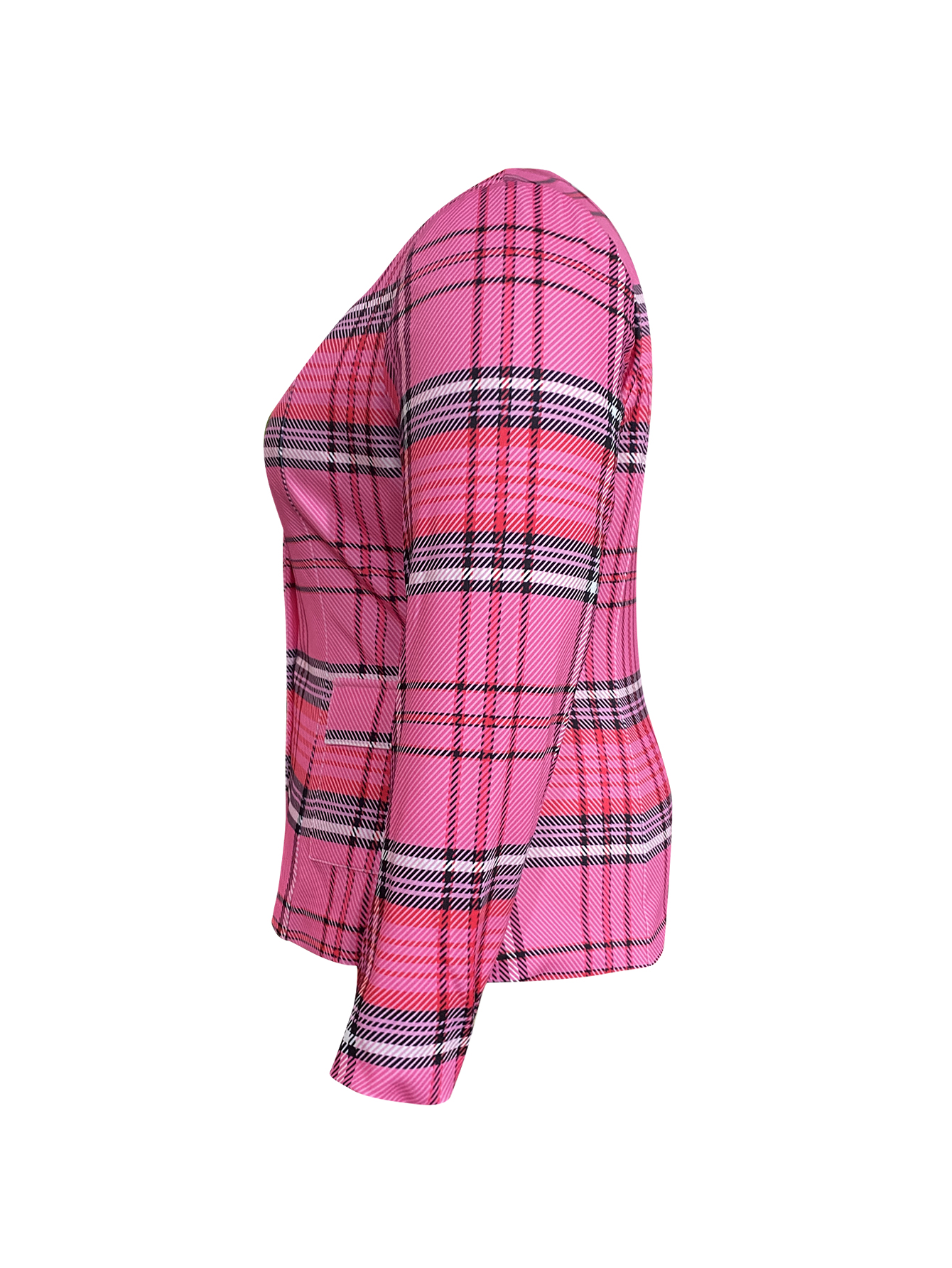 LW Plus Size Pocket Design Large Plaid Coat&Jacket 2X