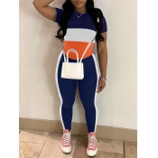 LW Pattern Striped Two-piece Pants Set
