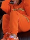 LW Letter Print Oversized Tracksuit Set