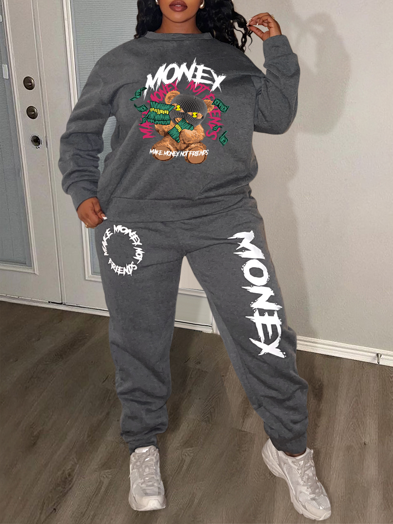 LW Plus Size Figure Letter Print Pants Set