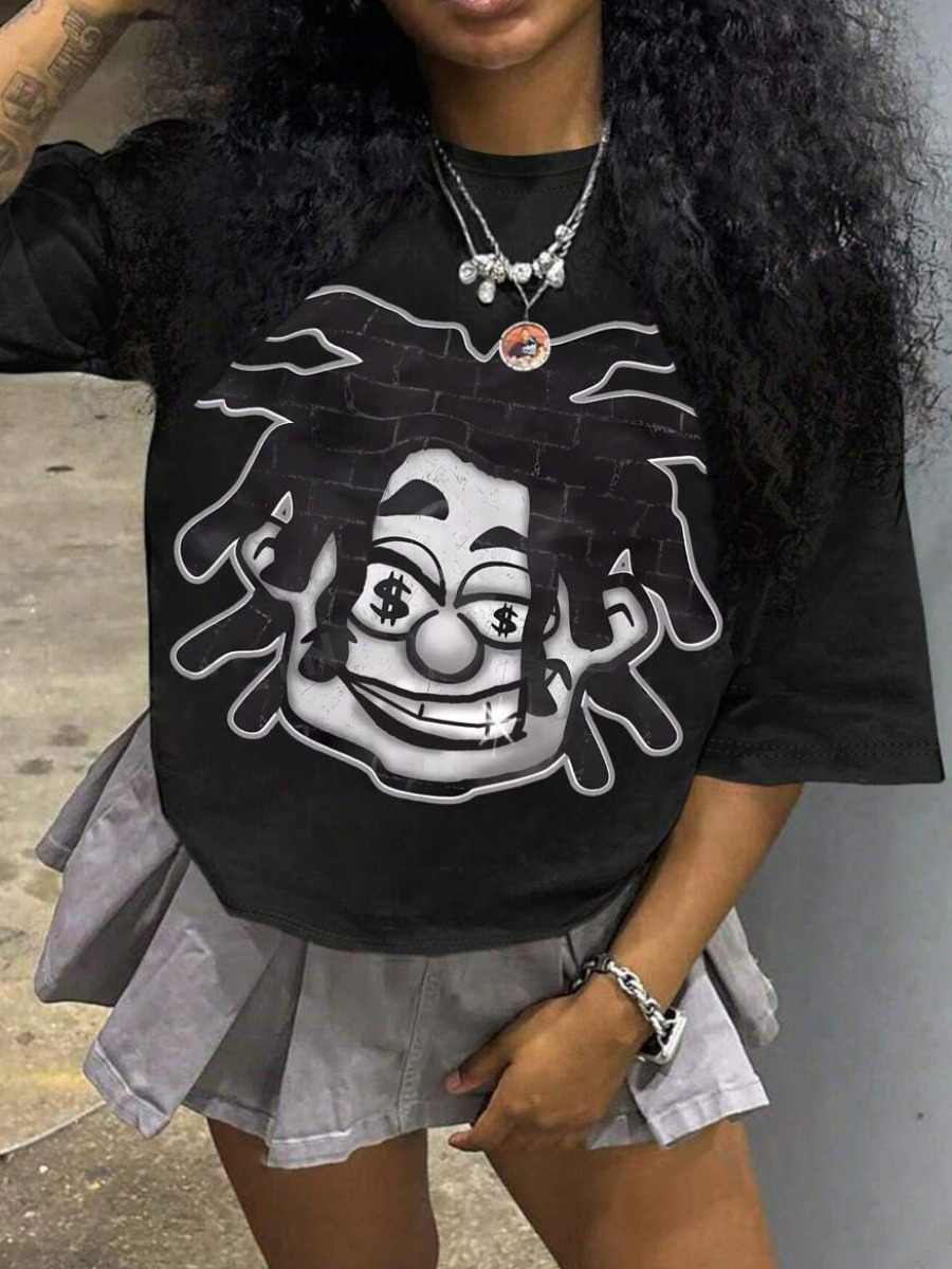 LW Pattern Cartoon Print T-shirt