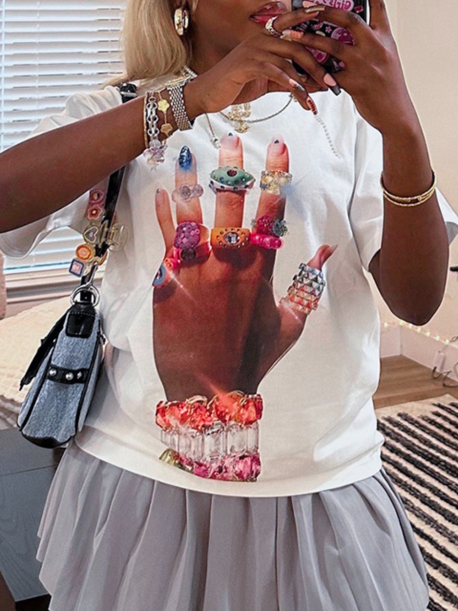 LW Pattern Palm Print T-shirt