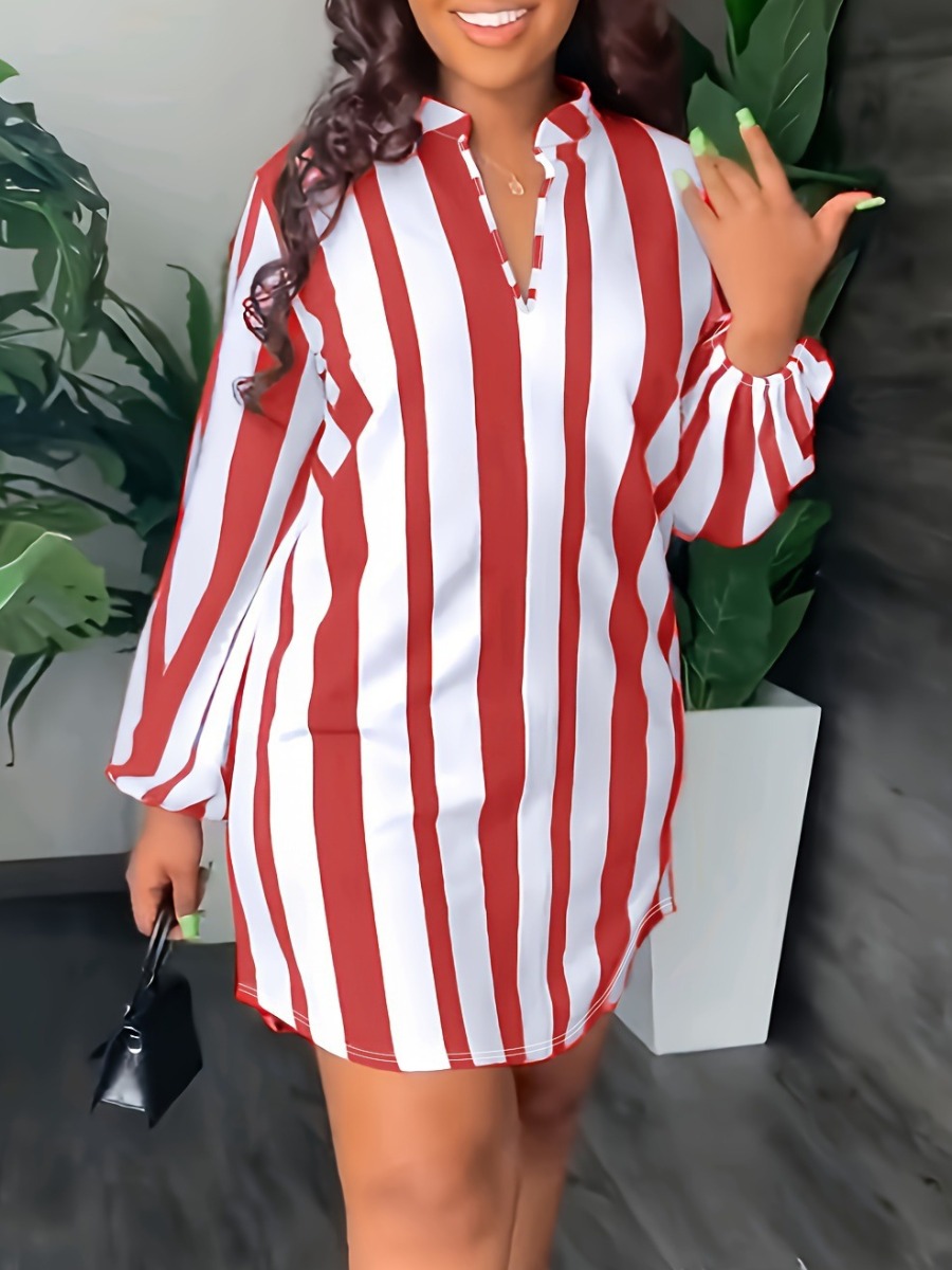 LW Plus Size None Striped Dress