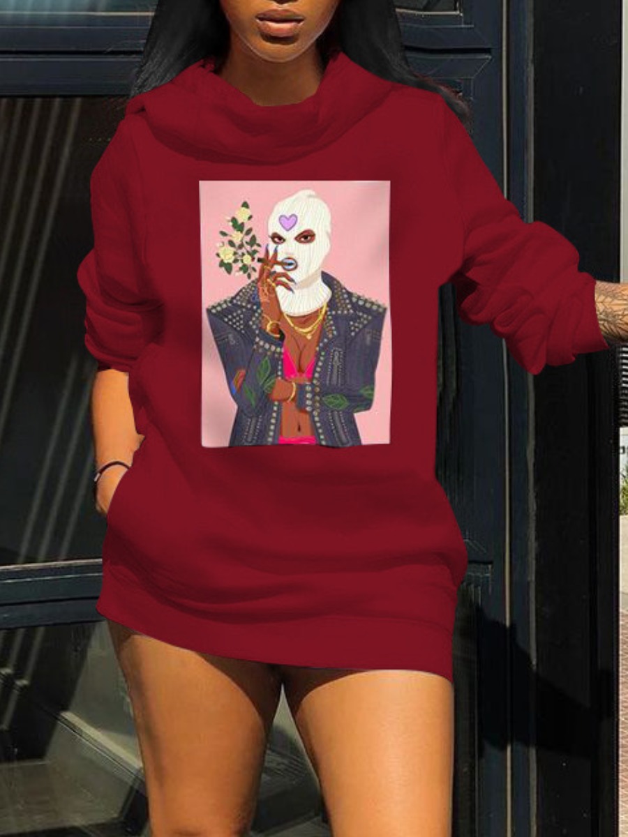 LW Pattern Figure Mini Dress