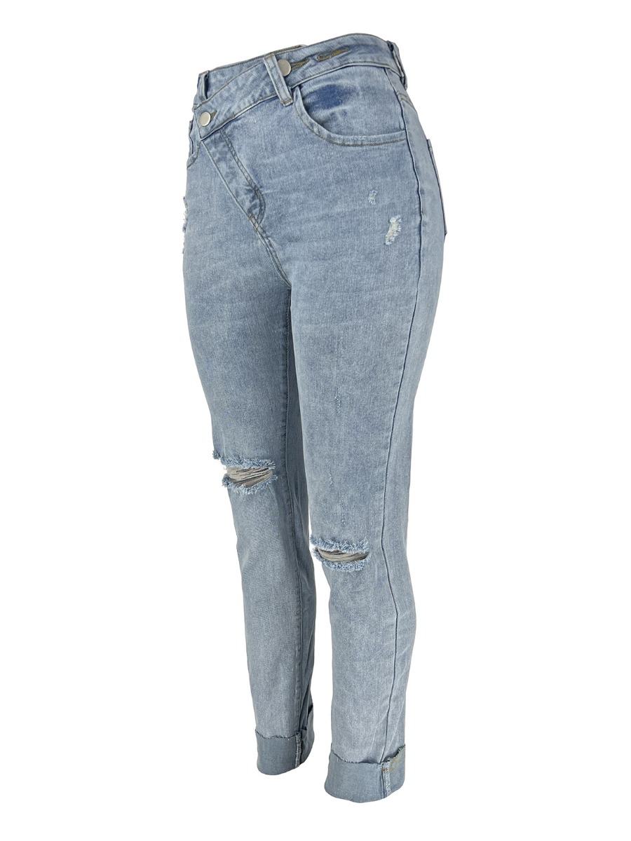 LW Plus Size Ripped Solid Jeans 0X