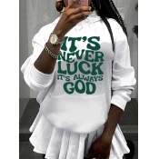 LW Pattern Letter Print Hoodie