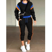 LW BASICS Color Contrast Two-piece Pants Set