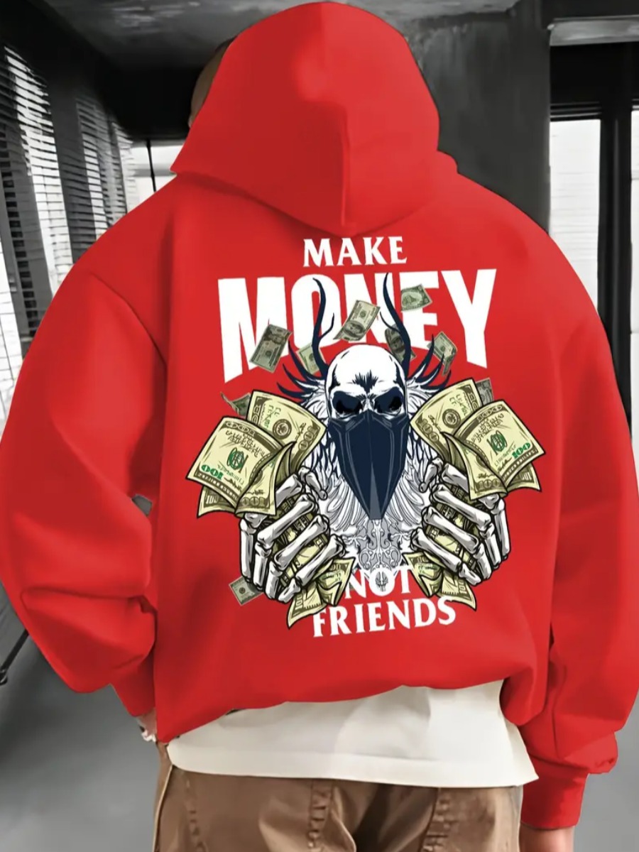 LW Men Pattern Mixed Print Hoodie
