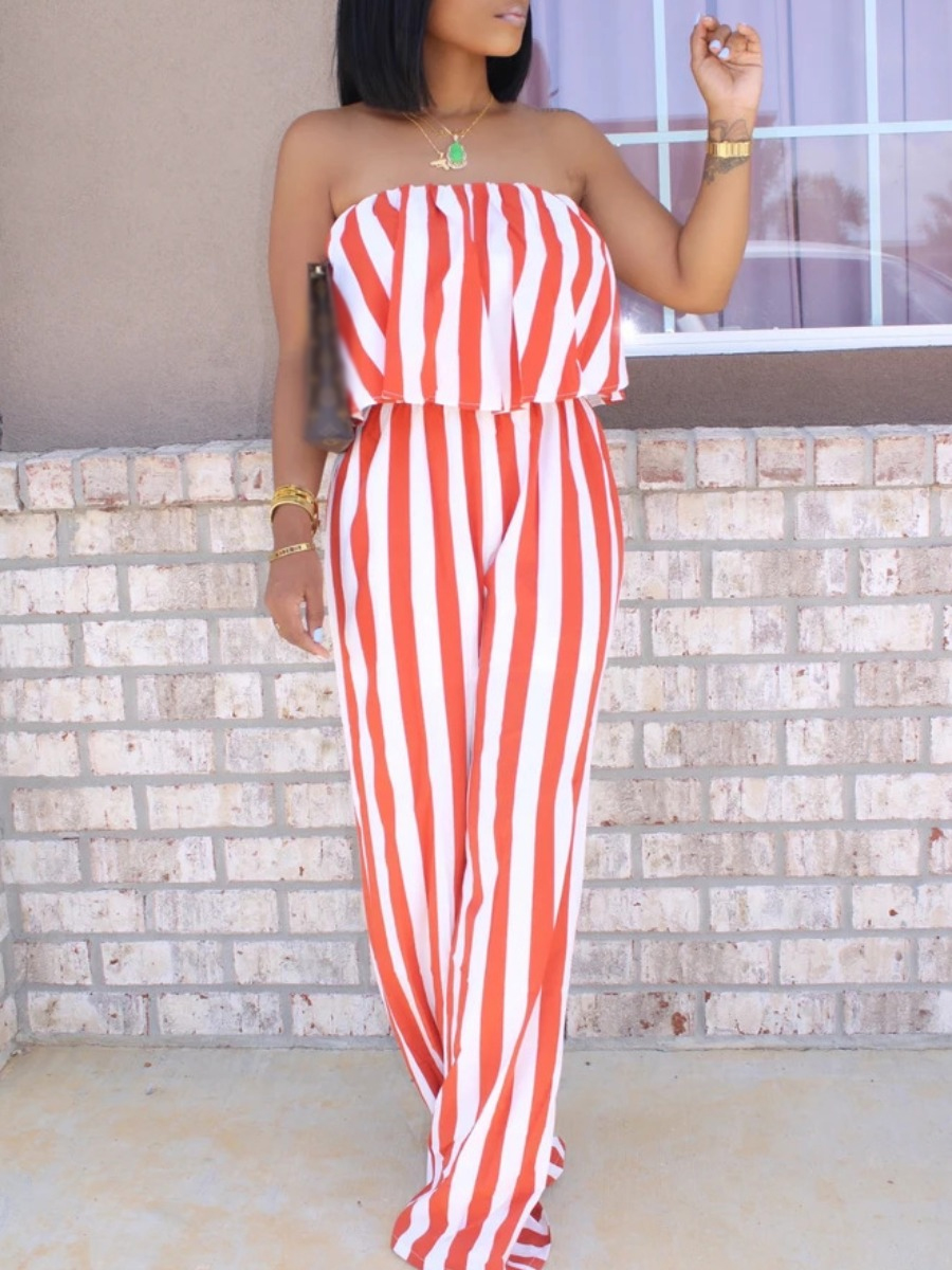 LW Pattern Striped Jumpsuit