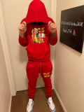 LW Men Cartoon Print Regular Two-piece Pants Set