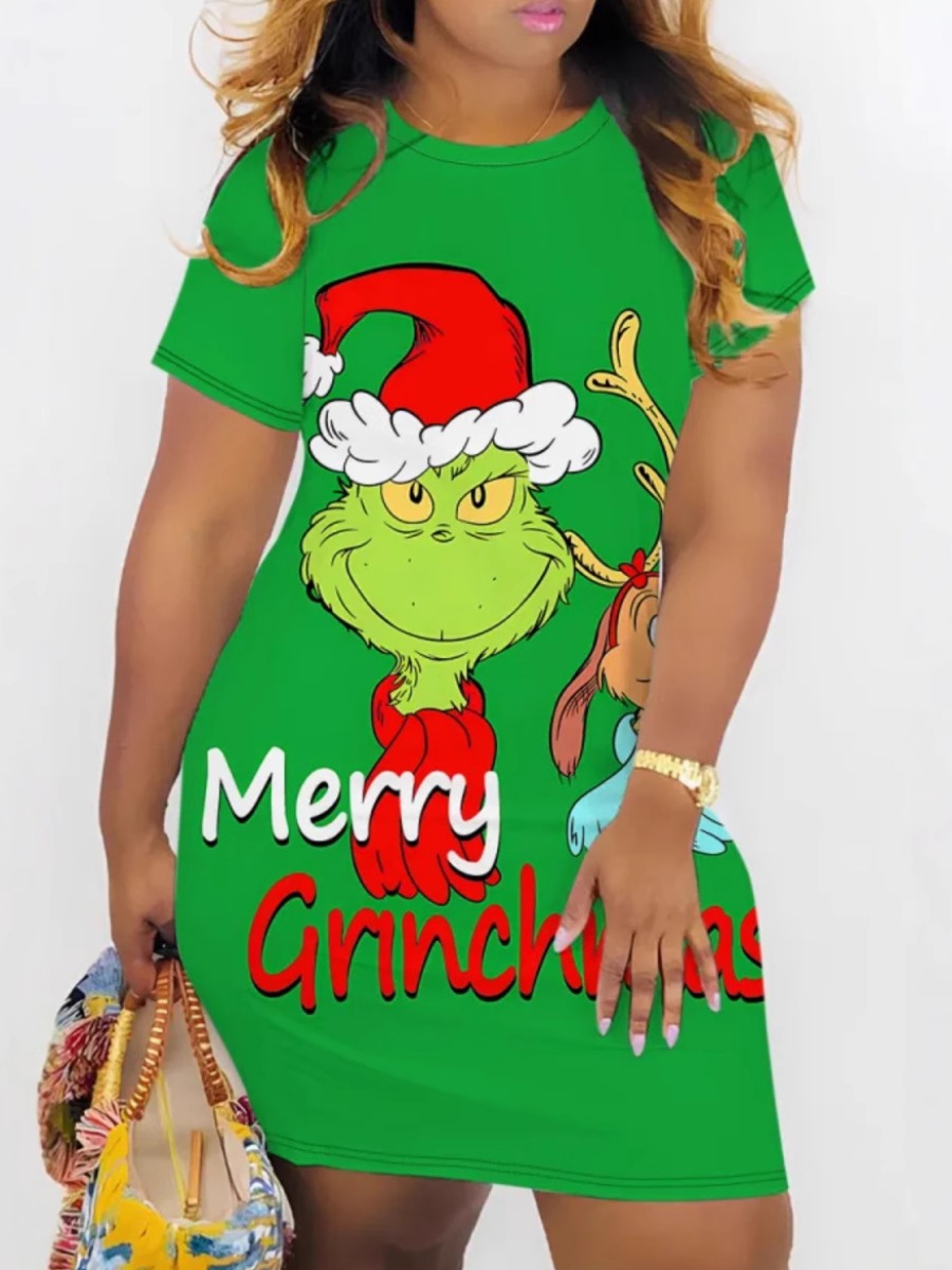 LW Plus Size Pattern Cartoon Print Dress