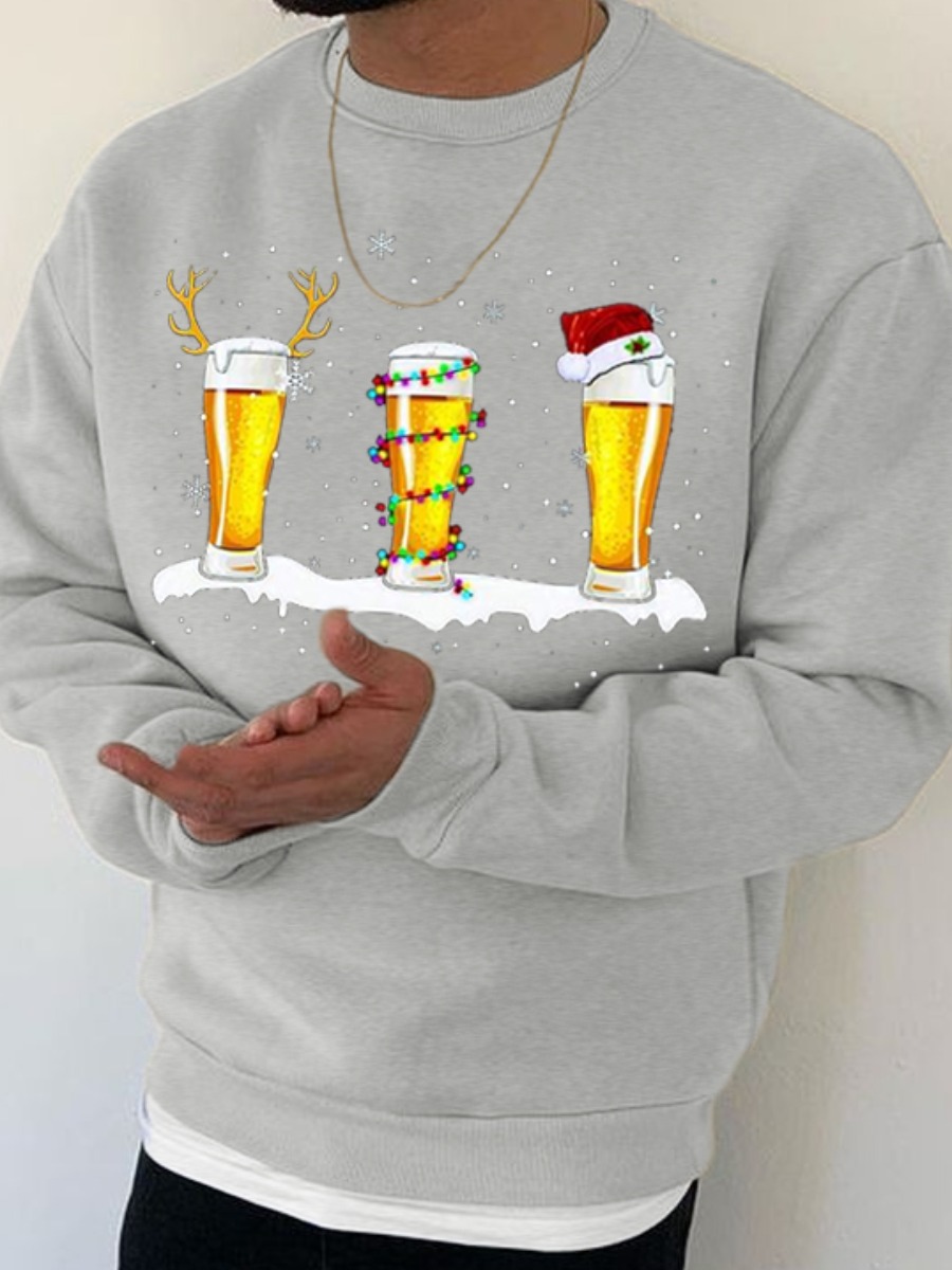 LW Men Pattern Cartoon Print Hoodie