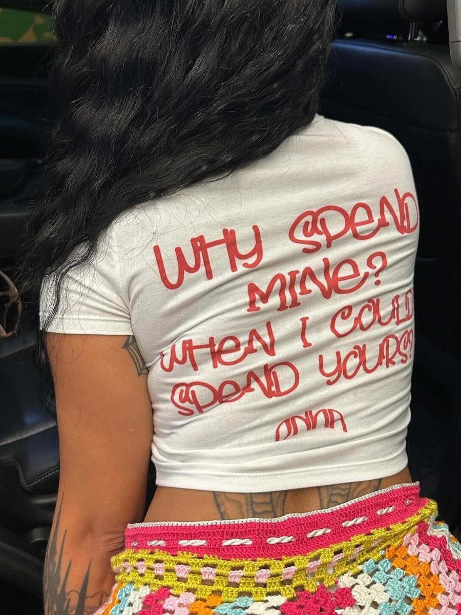 LW Pattern Letter Cartoon Print T-shirt