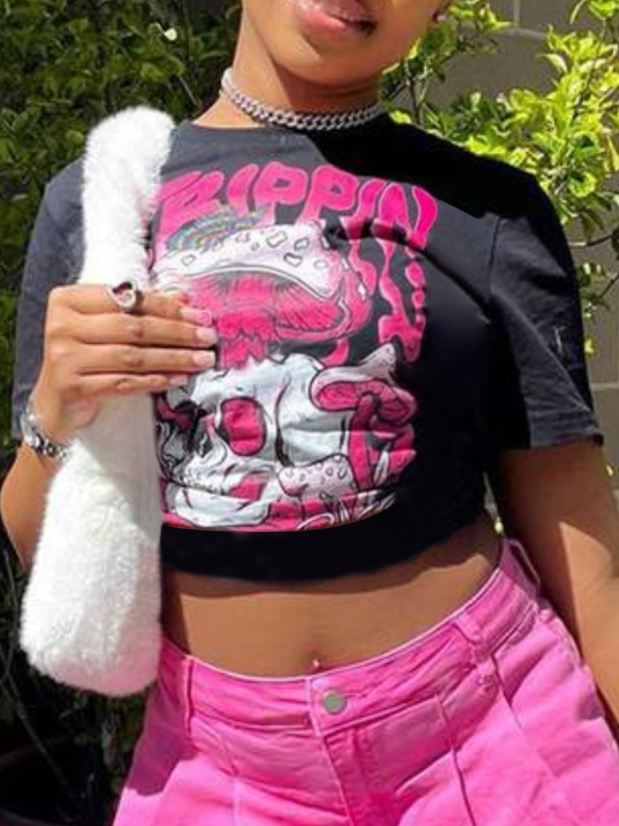 LW Plus Size Graffiti Letter Print T-shirt