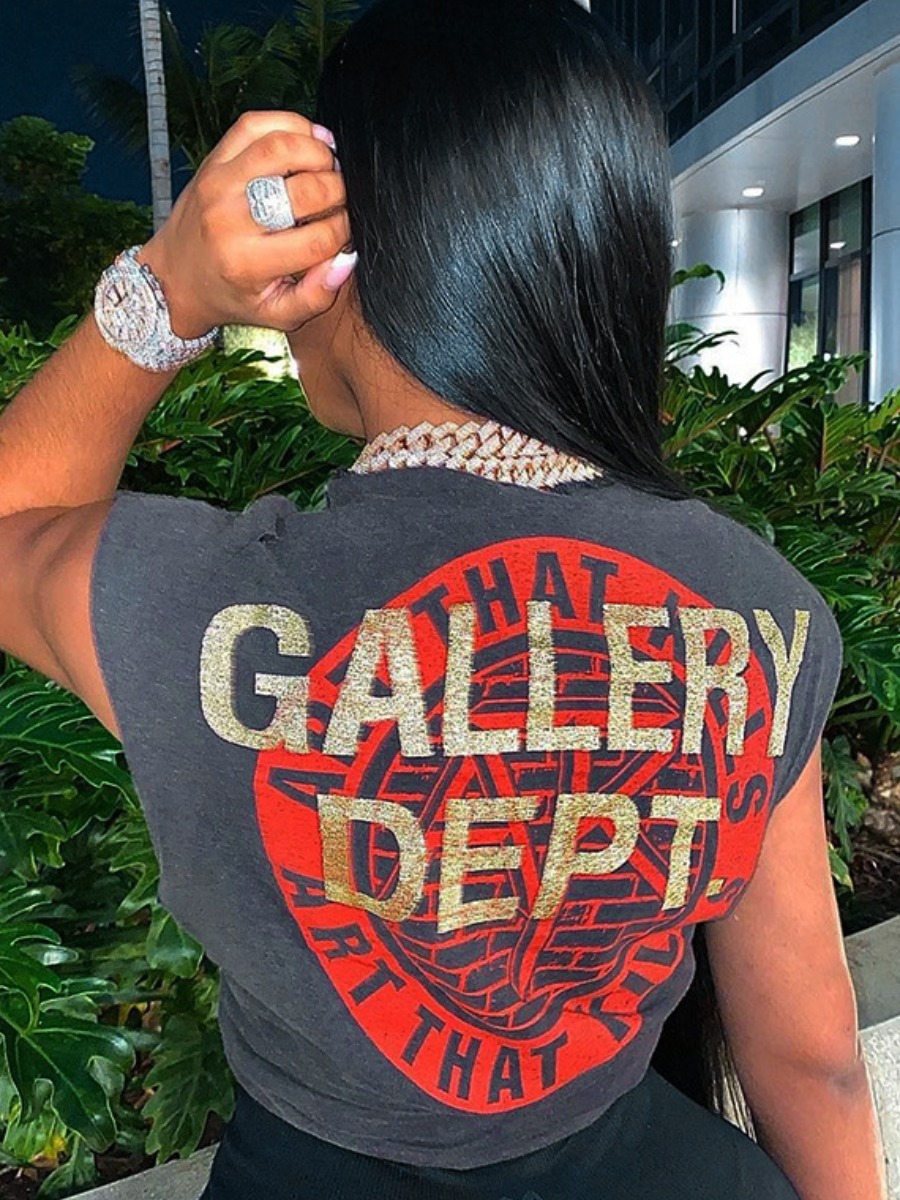 LW Pattern Letter Camisole&Tank Top