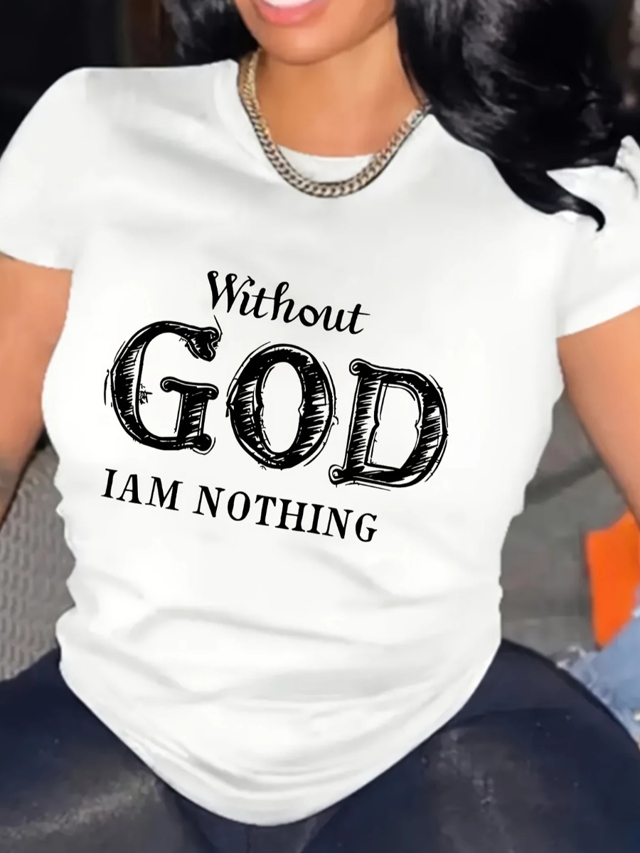 LW Plus Size Pattern Letter T-shirt