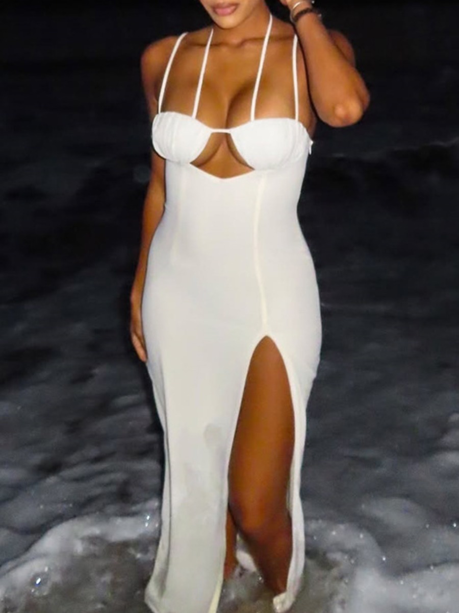 LW Cut Out Solid Color Maxi Dress