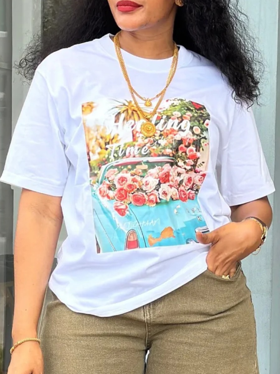 LW Plus Size Pattern Floral T-shirt