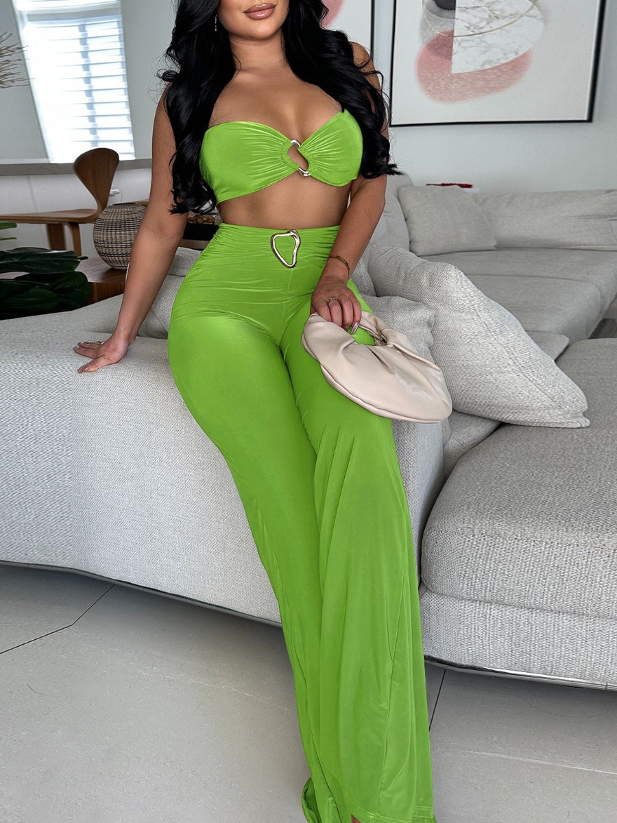 LW Vacation Polyester Halter Cut Out Solid Color S