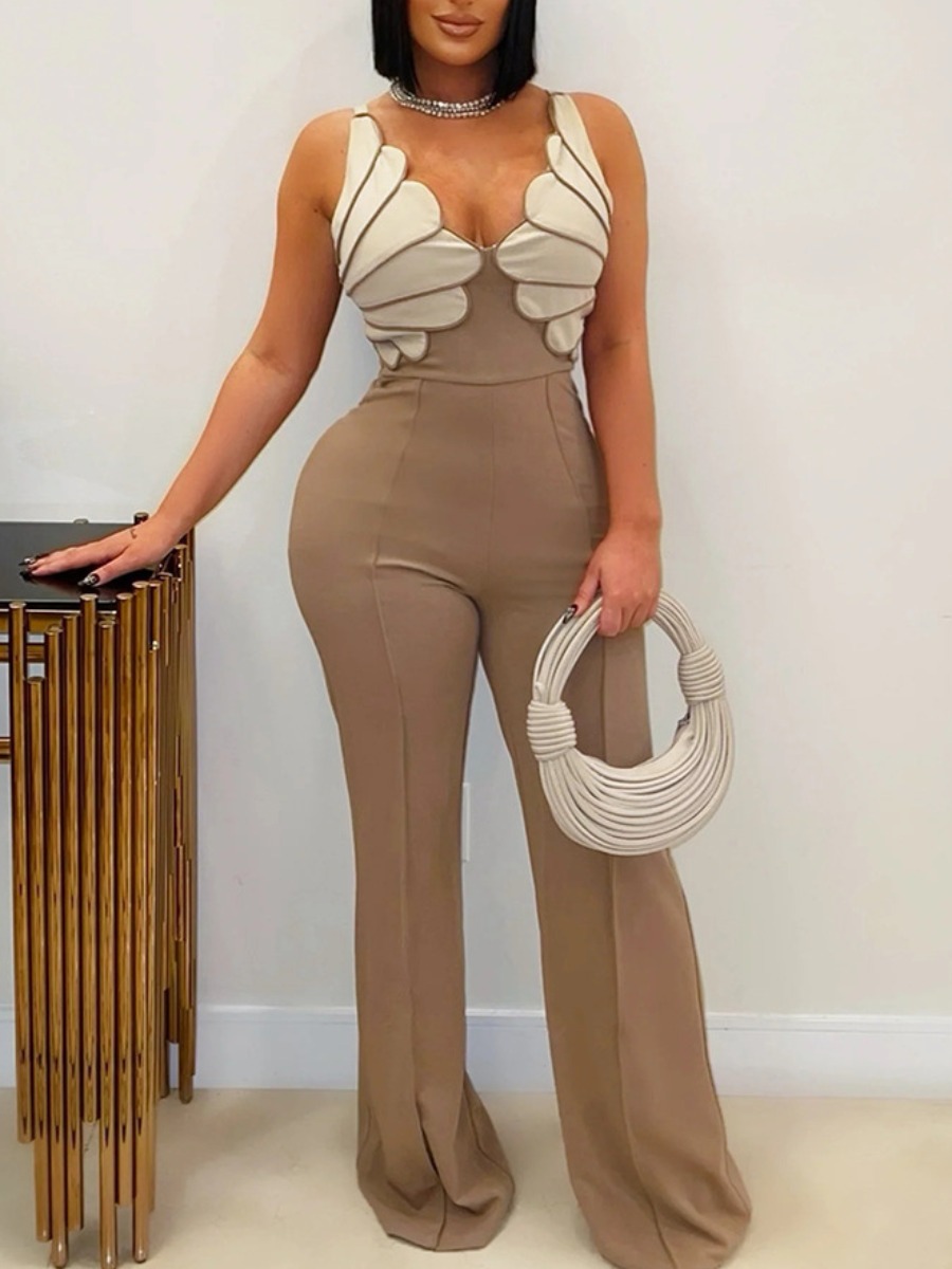 LW Patchwork Color Contrast Jumpsuit