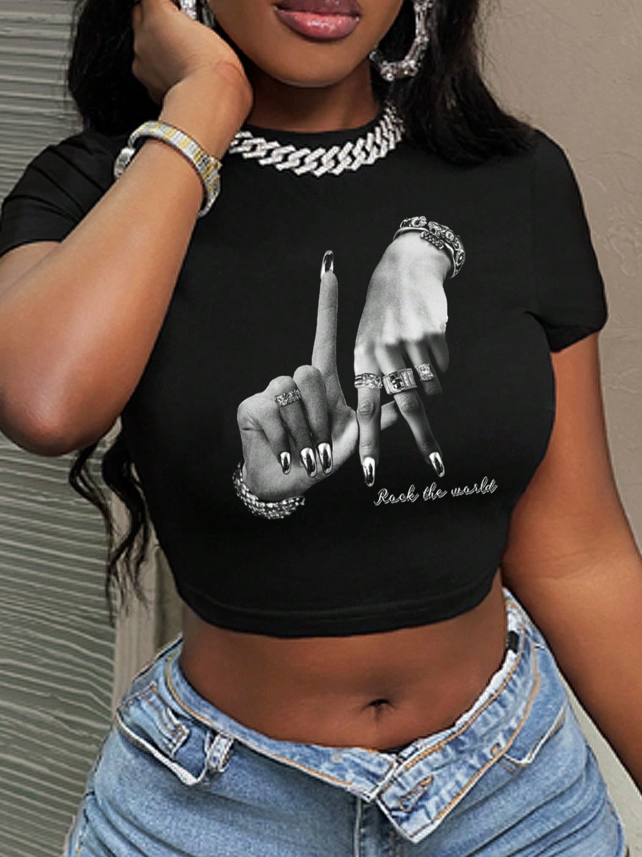 LW Pattern Palm Print T-shirt