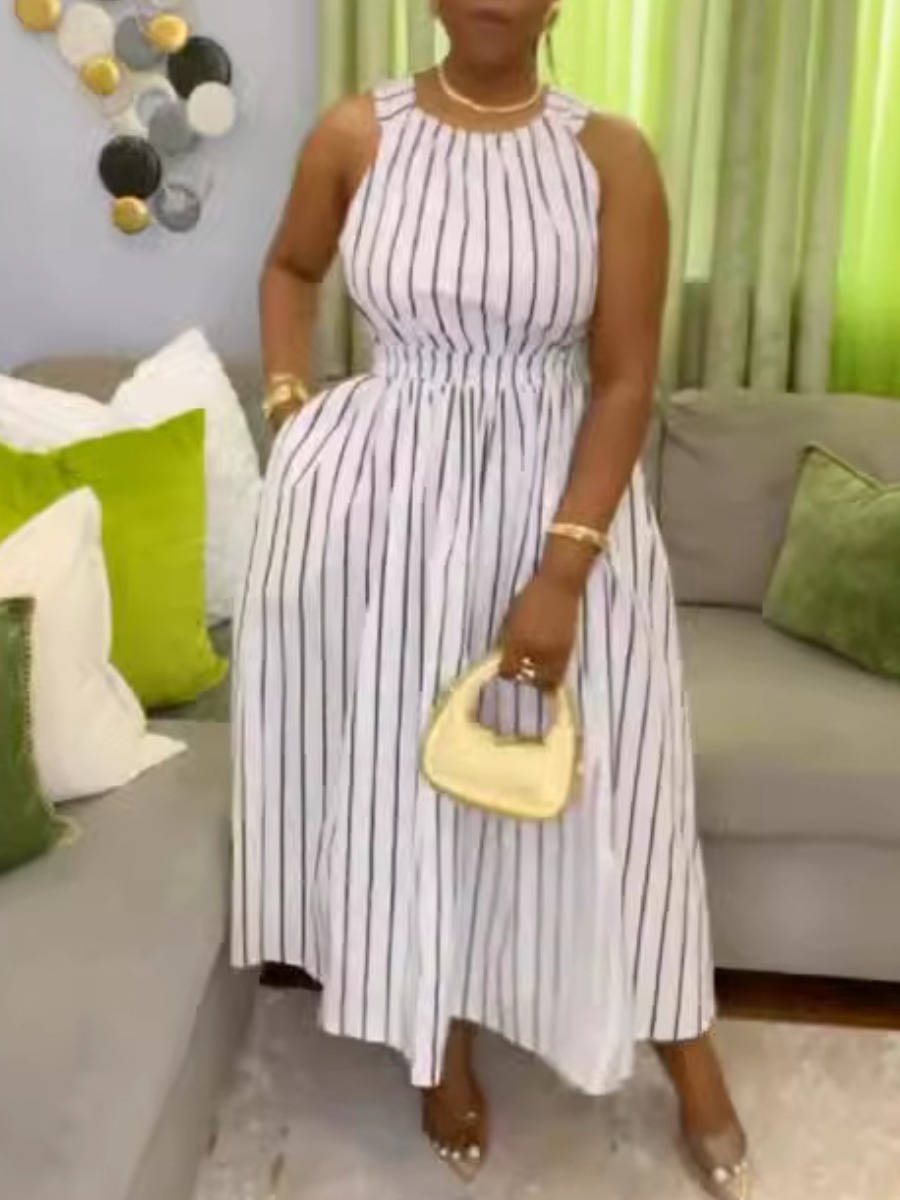 LW Plus Size Backless Striped Dress