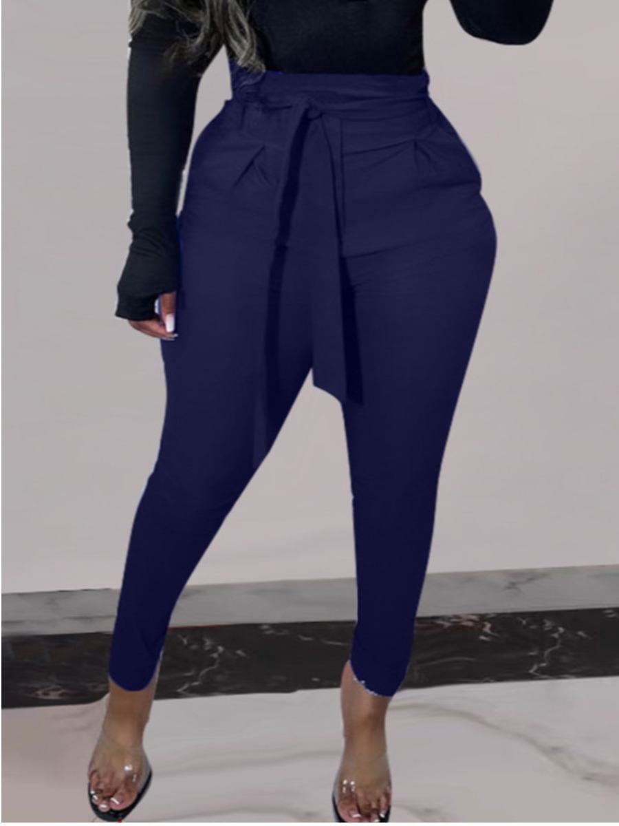 LW Bandage Design Solid Color Pants